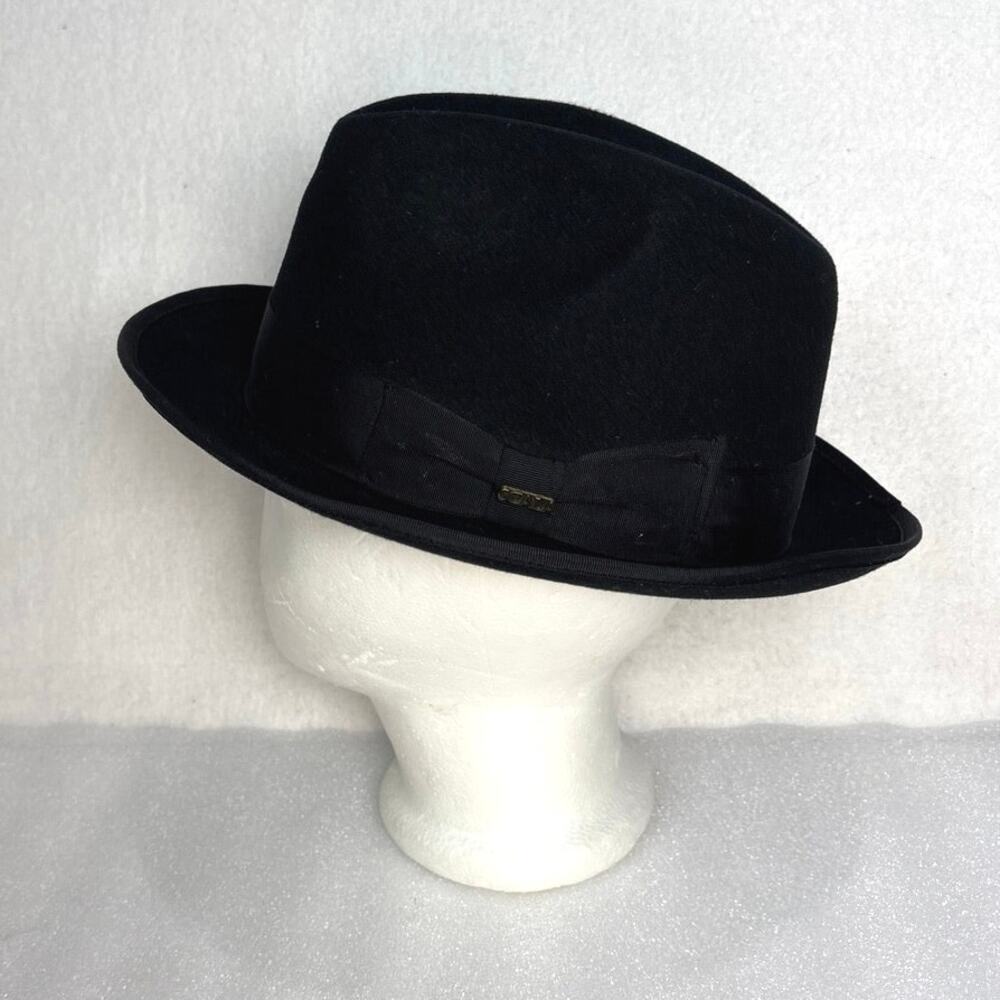 Scala Fedora Classico Detroit Hat Fitted Lined Mens XLarge Black 100% Wool Felt